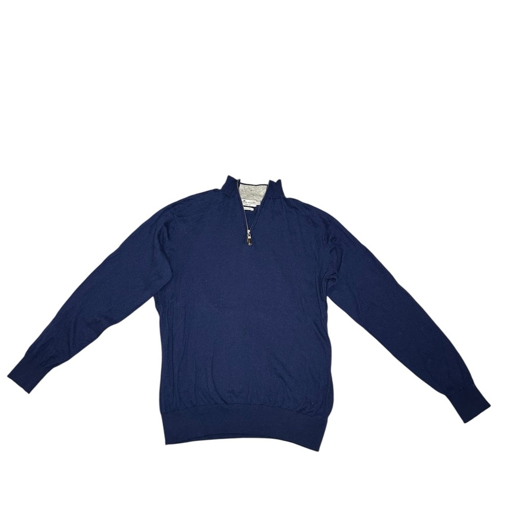 Peter Millar Men’s Crown Soft Quarter Zip Navy Sweater, Size L